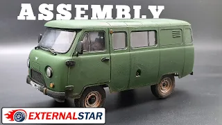 UAZ 3909 Bukhanka (Russian military van) 1:35 by Zvezda assembling and painting