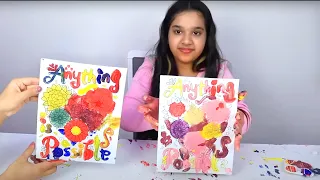 تحدي التلوين بثلاث الوان بس !مين لون أحلى !Three color challenge