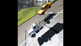 Tow Truck Jumps the Distance in Beamng Drive's Car Jump Arena #beamngdrive #beamngshorts #carcrash