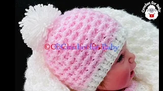 Crochet Hat Pattern: Snowdrop Stitch 3 6M left hand with measurements for ALL SIZES