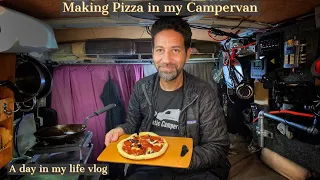 Making Pizza in My Van Without An Oven. A Day in my Life #vlog