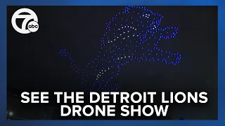 Detroit Lions hold drone show over Ford Field ahead of NFC Championship