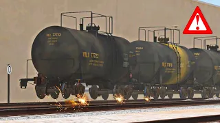 Four tank cars escape out of control❗