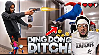 EXTREME DING DONG DITCH PART 5!!!  *COLLEGE EDITION * ( GONE WRONG) REACTION