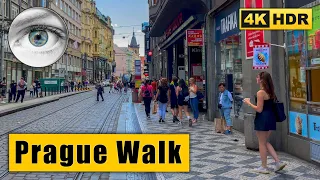 Prague Walking Tour: Na Příkopě, Wenceslas Square, Kafka's Head 🇨🇿 Czech Republic 4k HDR ASMR