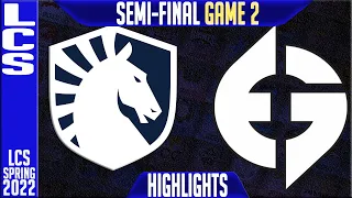 TL vs EG Highlights Game 2 | Semi-Final LCS Playoffs Spring 2022 | Team Liquid vs Evil Geniuses G2