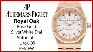 ▶Audemars Piguet Royal Oak Selfwinding Rose Gold White Dial Automatic - REVIEW 15450OR.OO.1256OR.01