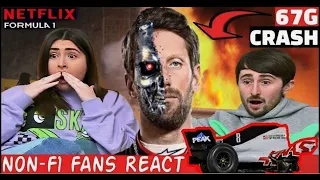 💥REACTIONS | Horrific Formula 1 crash Romain Grosjean Drive to survive Netflix Gogglebox [subtitles]