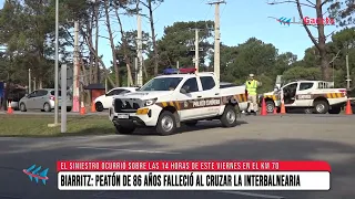 BIARRITZ: PEATÓN DE 86 AÑOS FALLECIÓ AL INTENTAR CRUZAR LA RUTA INTERBALNEARIA