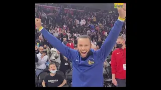 Stephen Curry reaction after beating a kid in Rock Paper Scissors