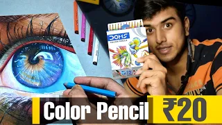 Drawing with ₹20 Color Pencil | Results Shocked Me 😳! DOMS Colour Pencil #domscolorpencil #beginner