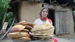 Mix Of Village Daily Routine Baking Lavash & Penjayish Bread ♧ Village Cooking Vlog