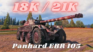 Panhard EBR 105  18K Spot + Damage & Panhard EBR 105  21K Spot  Damage World of Tanks Gameplay (4K)