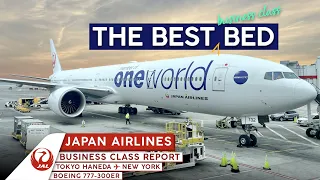 JAPAN AIRLINES 777 Business Class【4K Trip Report HND-JFK】The BEST Business Class Bed to New York!