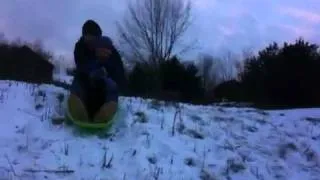 Sasha and Aunt Lisa go sledding...