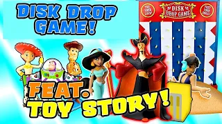 Disney Pixar Toy Story 4 Disk Drop Game for a Surprise w/ Aladdin, Princess Jasmine & Forky!