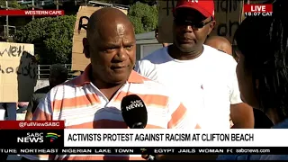 Mayor Plato visits Clifton Beach as activists protest against racism