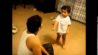 Cute baby arguing