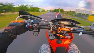 KTM 525 Supermoto - Sunday Ride - Wheeliday and Crash