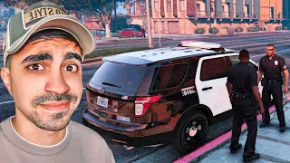 قراند 5 : مود الشرطة - مطاردة اشخاص سارقين البنك  - GTA V LSPDFR !!