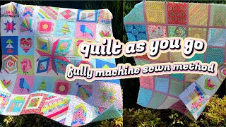 QUILT AS YOU GO: Joining Our Stitch 'n' Flip Blocks With my Easy, Fully Machine Sewn QAYG Method!