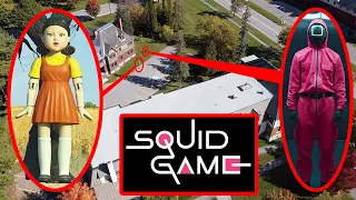 DRONE CATCHES CURSED SQUID GAME GUARD & GAINT DOLL FROM NETFLIX SHOW IN REAL LIFE! (CAUGHT ON DRONE)