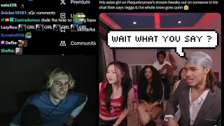 xQc reacts to Asian Girl on Plaqueboymax's Stream Saying N Word