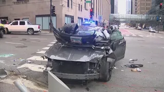 4 women seriously hurt in rollover crash in Chicago's West Loop
