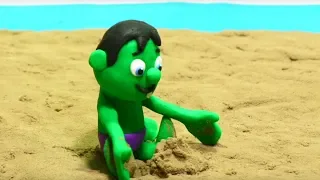 DibusYmas Sand castles 💕Superhero Play Doh Stop motion cartoons
