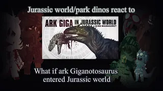 Jurassic world/park dinos react to What if ark Giganotosaurus entered Jurassic world (@GojiCenter)