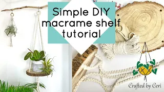 Easy DIY Macrame Shelf with Round Wooden Log Slice