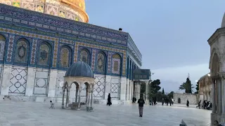 Peaceful call for prayer in Jerusalem, at the Dome of the Rock. Al-Quds, Haram Al Sharif