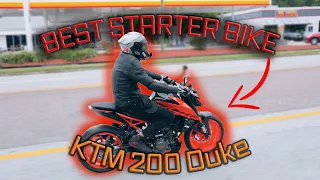 The KTM 200 DUKE is the BEST STARTER BIKE (Review & Test Ride)