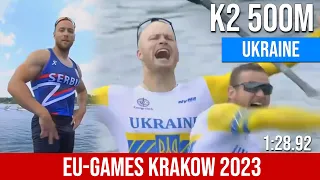 K2 Men 500m Final A EU-GAMES krakow 2023 | Ukraine CHAMPION | WAYKVlogs