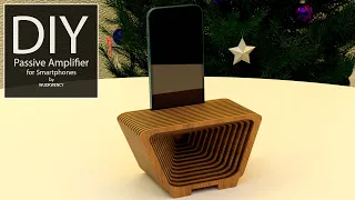 DIY wooden passive amplifier for smartphones |  Paid downloadable pattern by Wudkwency.