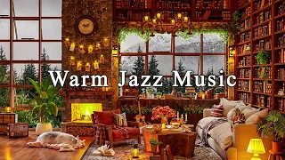 Warm Jazz Music at Cozy Coffee Shop Ambience ☕ Jazz Instrumental Music & Soothing Fireplace Sounds