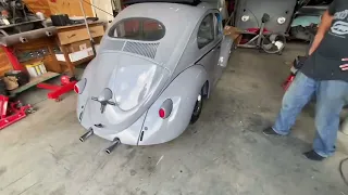 Ángel’s 1957 VW Oval Beetle air ride suspension set up and first road test ever