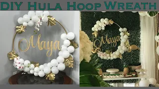 DIY balloon hula hoop wreath