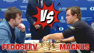 Fedoseev Vladimir VS Carlsen MagnusII 2023 FIDE World Rapid Championship R10