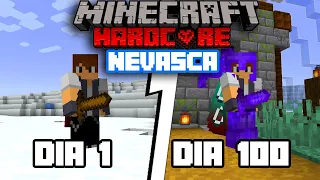 Eu Sobrevivi 100 Dias em uma TERRÍVEL NEVASCA no Minecraft Hardcore - Recebaaaaa