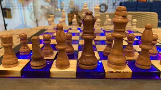Resin wood chess with LED