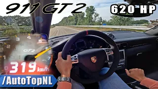 PORSCHE 911 GT2 997 620HP *319km/h* on AUTOBAHN by AutoTopNL