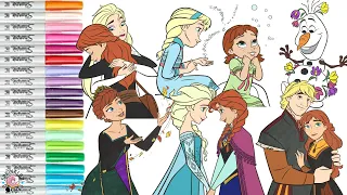 Disney Princess Coloring Book Compilation Frozen Anna Elsa Kristoff and Olaf