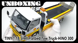 Shell Flatbed Tow Truck HINO 300 / 1:18 diecast model truck / AMR unboxing