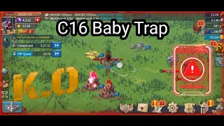 Kvk Action C16 baby trap vs c25 🔥||  19m vs 90m??🥵 || Solo Trap ||  Lords Mobile