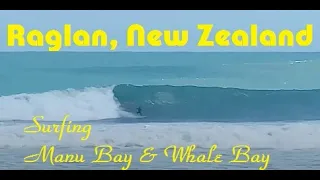 Surfing Raglan, New Zealand. Manu Bay & Whale Bay. Surf film