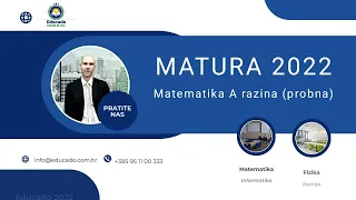 Matura 2022 (probna) - matematika A razina (zadaci višestrukog izbora)