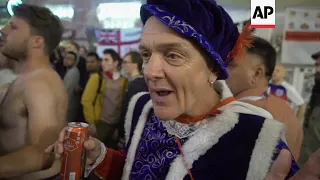 England fans celebrate World Cup win against Colombia