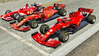 Ferrari F1 2020 vs Ferrari F1 2019 vs Ferrari F1 2002 - Drag Race 20 KM