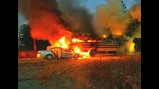 Bus driver hailed as hero after getting 40 students off burning bus